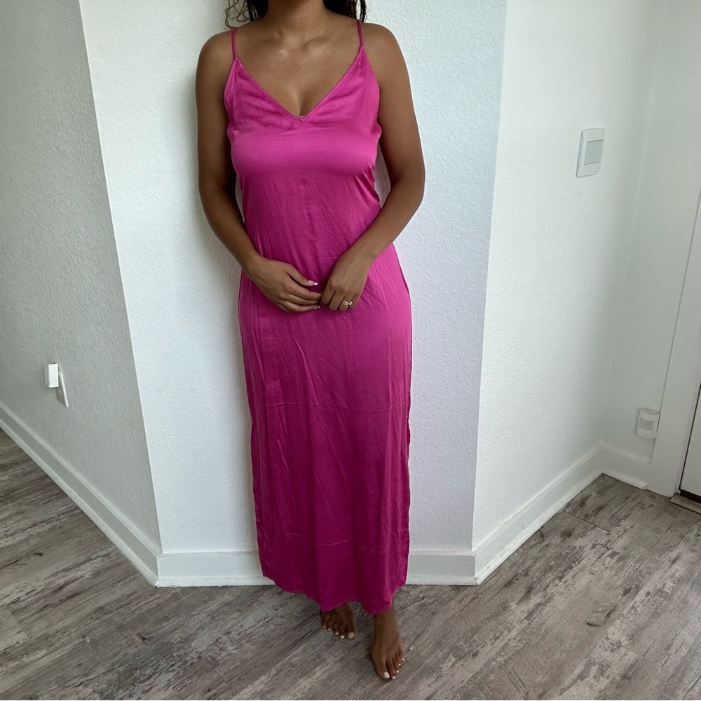 Hot Pink Slip Dress